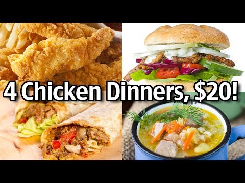 $20 Makes 4 Dinners With 1 Package Chicken Breasts! Quick And Easy Chicken Recipes For Dinner!