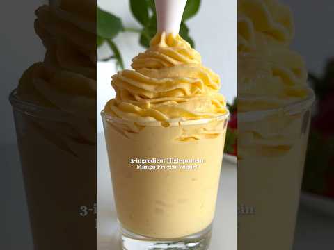 3-ingredient High-protein Mango Frozen Yogurt🥭🍦 #healthydessert #healthyrecipes