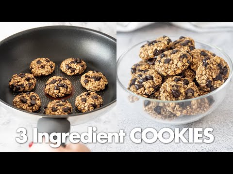 3 INGREDIENT Oatmeal COOKIES in Pan 🍪 | No Oven, No Flour and No Egg
