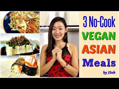 3 No-Cook Vegan Asian Meals (Breakfast, Lunch, Dinner)