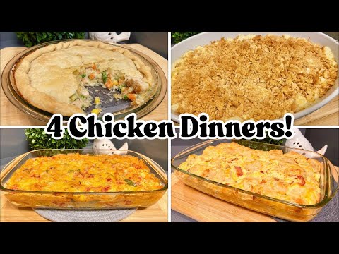 4 Easy CHICKEN Dinner Recipes! Quick and Comforting Family Meals