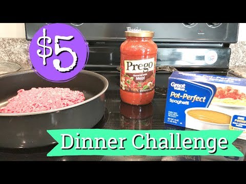 $5 DINNER CHALLENGE | COOK WITH ME 2017 | EASIEST SPAGHETTI RECIPE EVER