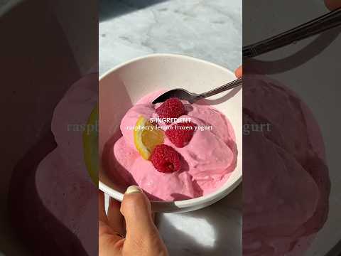 5-Ingredient Raspberry Lemon Frozen Yogurt – FULL RECIPE BELOW