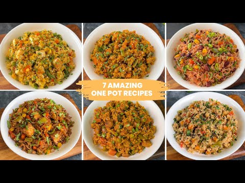 7 amazing one pot recipes | Healthy Lunch/Dinner Ideas | Quick Rice Recipe | Lunch box recipes