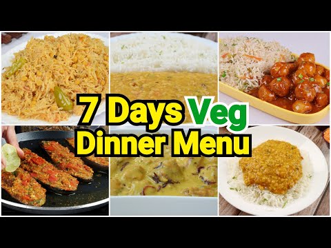 7 Days Vegetarian Dinner Menu❗ Affordable Weekly Dinner Menu by (YES I CAN COOK)