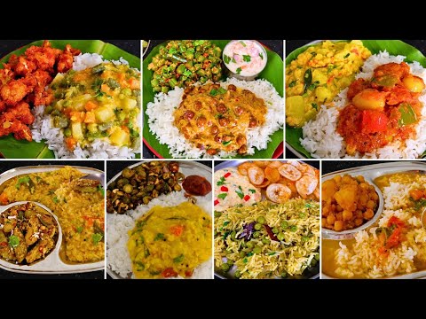 7 நாட்களுக்கு 7 சுவையான லஞ்ச் மெனு | 7 Lunch Combo Ideas in Tamil | Simple Vegetarian Lunch Menu