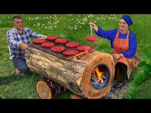 Absolutely Delicious Homemade Grilled Burger Recipe in Village!
