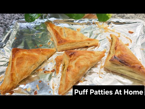 Alloo Puff Pattis in oven |Homemade puff Patties  खा कर खुशी| 🥹