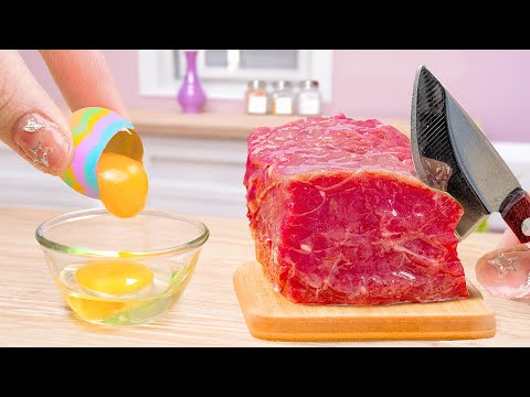 Amazing Miniature Beef and Eggs Recipe For Breakfast | 1000+ Miniature Cooking Food Compilation