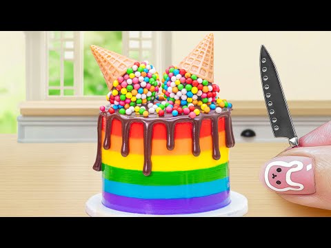 Amazing Rainbow Chocolate Cake 🍫 So Yummy Miniature Icecream Chocolate Cake Recipes by Tiny Yum