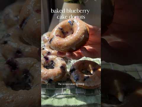 Baked blueberry cake donuts #baking #recipe #blueberry #blueberrycake #donut