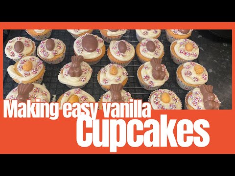 Baking easy Vanilla cupcakes 🧁 #cupcakes
