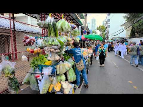 [BANGKOK] Thai Breakfast & Street Food! Silom Soi 20 Morning Market – A REAL Thai Walking Tour