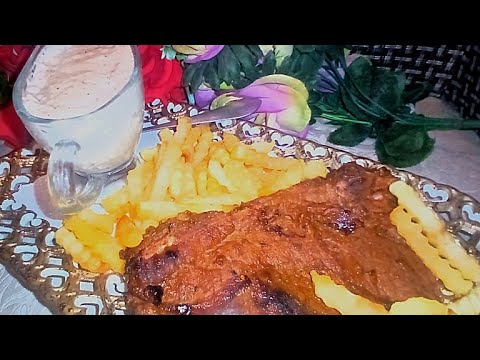 Beef grilled steak + sauce . Easy, juicy and sizzling recipe (English)