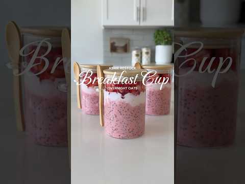 Breakfast Cup Restock 🍓#asmrrestock #amazonfinds2025 #breakfastideas #overnightoats