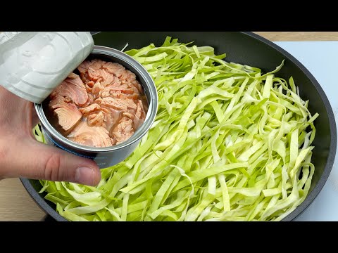 Cabbage with canned tuna tastes better than meat! A simple cabbage recipe! # 313