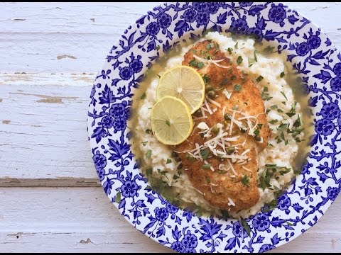 CHICKEN PICCATA WITH EASY PARMESAN RISOTTO