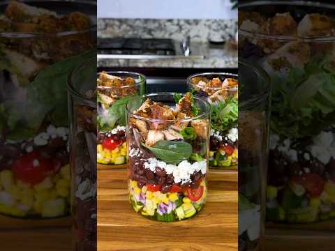 Chicken Salad Bowl in a Jar Meal Prep #shorts