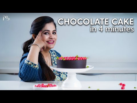 Chocolate Birthday Cake in 4 minutes I Chocolate Cake I चॉकलेट केक I Pankaj Bhadouria