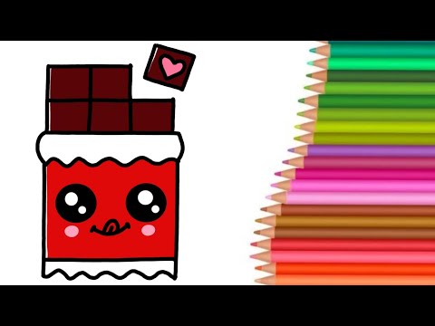 Chocolate Drawing Step by Step || Easy Chocolate Drawing for Kids || Chocolate drawing Tutorial