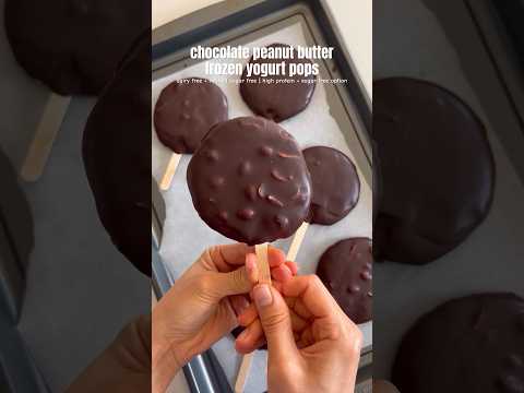 chocolate peanut butter frozen yogurt pops #shorts