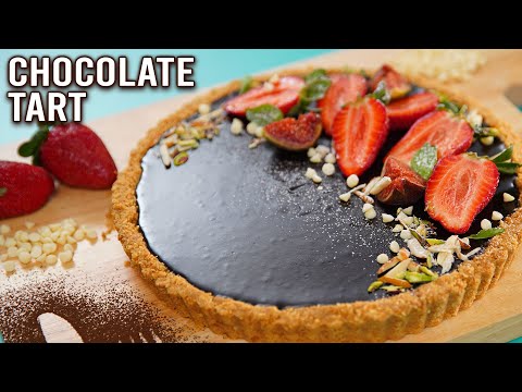 Chocolate Tart | How To Make Eggless Chocolate Tart | Easy Dessert Recipe | No Bake Dessert | Ruchi