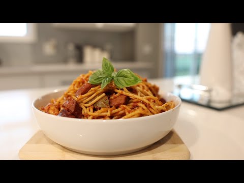 Cook With me in my new kitchen | SPAGHETTI DINNER RECIPE without GROUND BEEF