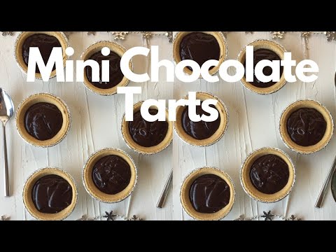 Cute Mini Chocolate Tarts I 4 Ingredients Recipe I Simple No Bake Dessert