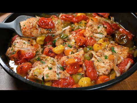 وصفة سمك سهلة و صحية على الطريقة المتوسطية اللذيذة!Easy and healthy Mediterranean fish recipe