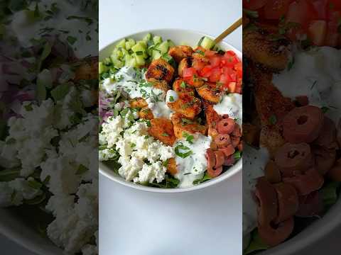 ‼️Mouthwatering 🤤 Greek Bowl Recipe 🍲 Delicious & Easy! #shortscooking #greekfood #easyrecipes