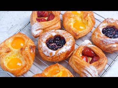 水果丹麦酥 |  丹麦面团食谱 | Fruit Danish Pastries