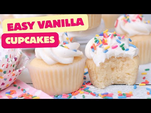 Easiest Vanilla Cupcake Recipe | One-Bowl, Super Soft! 🧁