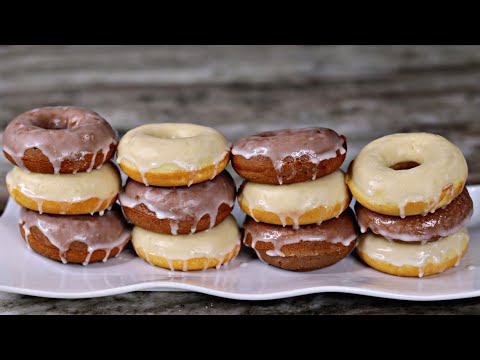 Easy BAKED Donuts Recipe | Glazed & Chocolate Glazed Donuts