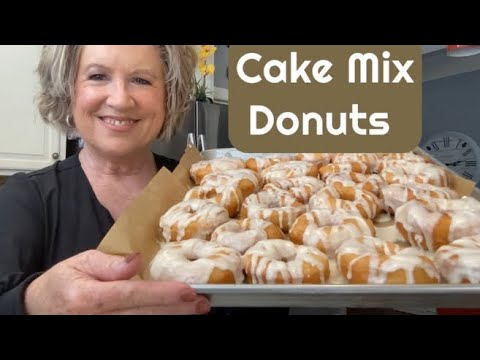 Easy Cake Mix Glazed Donut Recipe! Quick & Easy Donuts! Makes 24