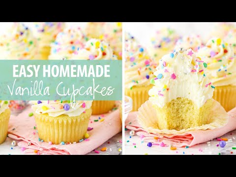 Easy Homemade Vanilla Cupcakes