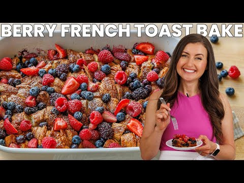 Easy Make-Ahead Breakfast Bake with Croissants & Berries