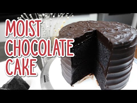 Easy Moist Chocolate Cake Recipe With Chocolate Ganache