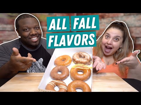 Eating ALL Fall Donuts From Krispy Kreme! [Taste Test]
