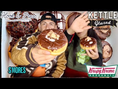 Epic Cheat Day | Kettle Glazed Doughnuts & Krispy Kreme Hershey's Collab MUKBANG | Hook and Press