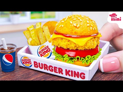 🍗 So Juicy Miniature Burger King's Chicken Burger Recipe | Mini Bakery