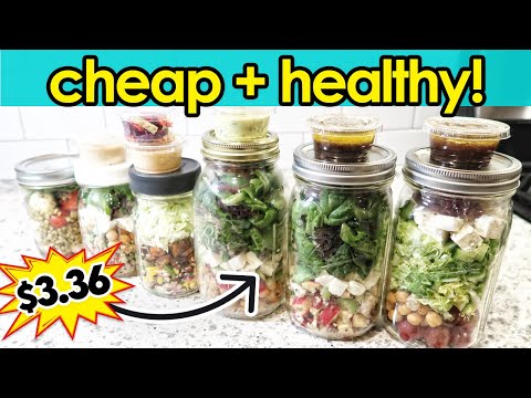 🥗 Mason Jar Salads: Healthy on a budget! ✨ + Recipe printable!