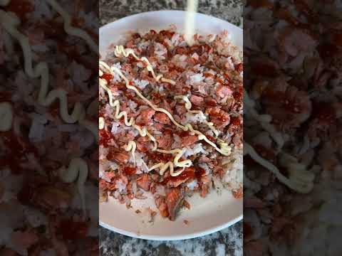 Finally trying the viral salmon and rice bowl