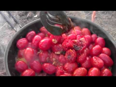 Firebox Outdoor Cooking Fun! Garden Spaghetti Dinner in the Sage Brush with Emma.