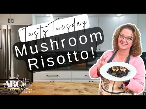 Forbidden Rice Mushroom Risotto with Pan Seared Scallops