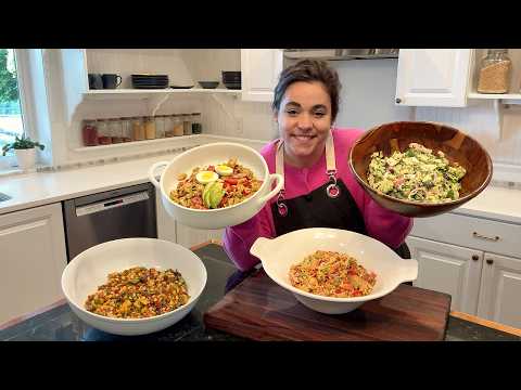 Four Delicious High Protein Summer Salads That Can Be Meal Prepped Ahead!