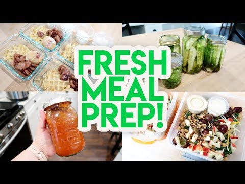 FRESH + HEALTHY MEAL PREP! 🍅 HOMEMADE MARINARA SAUCE 🥒 DILL PICKLES 🍁 AUTUMN CRUNCH SALAD