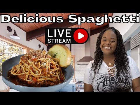 Gina Young Live Cooking Spaghetti Dinner