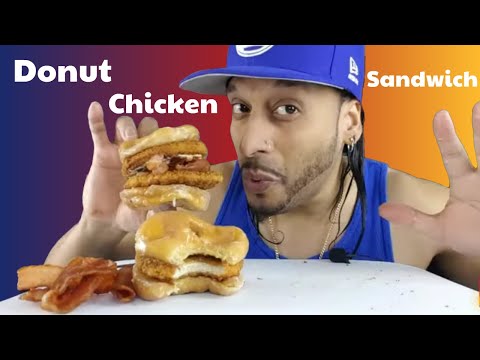 Glazed Donut Chicken Sandwich Mukbang