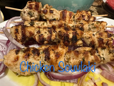 Greek Chicken Souvlaki and Tzatziki Sauce with Homemade Pita Bread