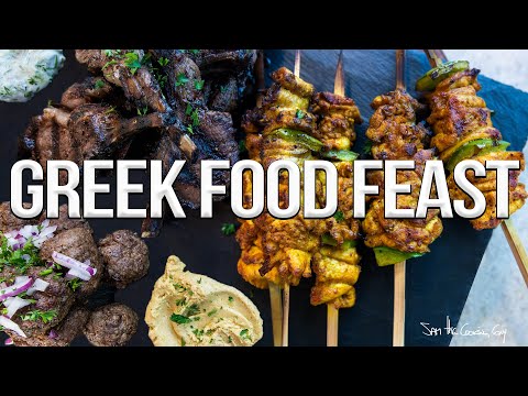 Greek Food Feast – Ft. Grilled Chicken, Lamb + Beef! | SAM THE COOKING GUY 4K